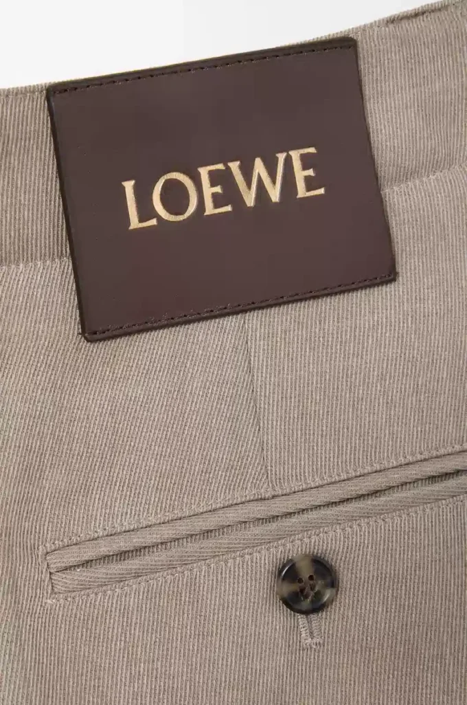 Pantalones con cinturón de lana Beige Melange Pantalones con cinturón de lana Beige Melange