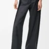 Pantalones con cinturón de lana Gris oscuro Pantalones con cinturón de lana Gris oscuro