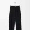 Pantalones con cinturón de lana Negro Pantalones con cinturón de lana Negro