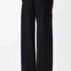 Pantalones con cinturón de lana Negro Pantalones con cinturón de lana Negro
