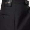 Pantalones con cinturón de lana y seda Negro Pantalones con cinturón de lana y seda Negro