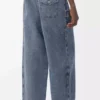 Pantalones con cordón ajustable de algodón y lino Gris azulado Pantalones con cordón ajustable de algodón y lino Gris azulado
