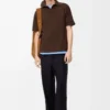 Pantalones con cordón ajustable de lana azul marino