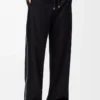 Pantalones con cordón ajustable de lana azul marino