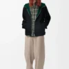 Pantalones con cordón ajustable de lana y cachemira Beige Melange