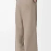 Pantalones con cordón ajustable de lana y cachemira Beige Melange
