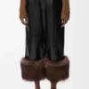 Pantalones con vuelta en piel de cordero napa. Negro Pantalones con vuelta en piel de cordero napa. Negro