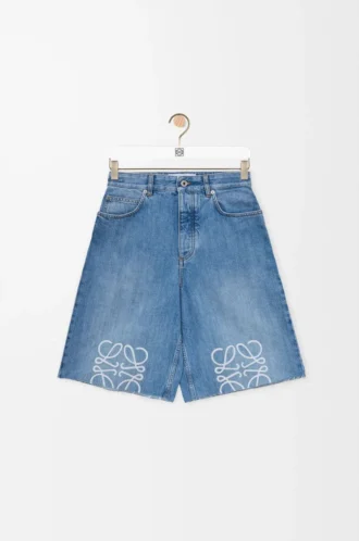 Pantalones cortos Anagram en denim Denim lavado