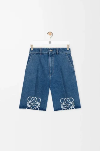 Pantalones cortos Anagram en denim Jeans Blue