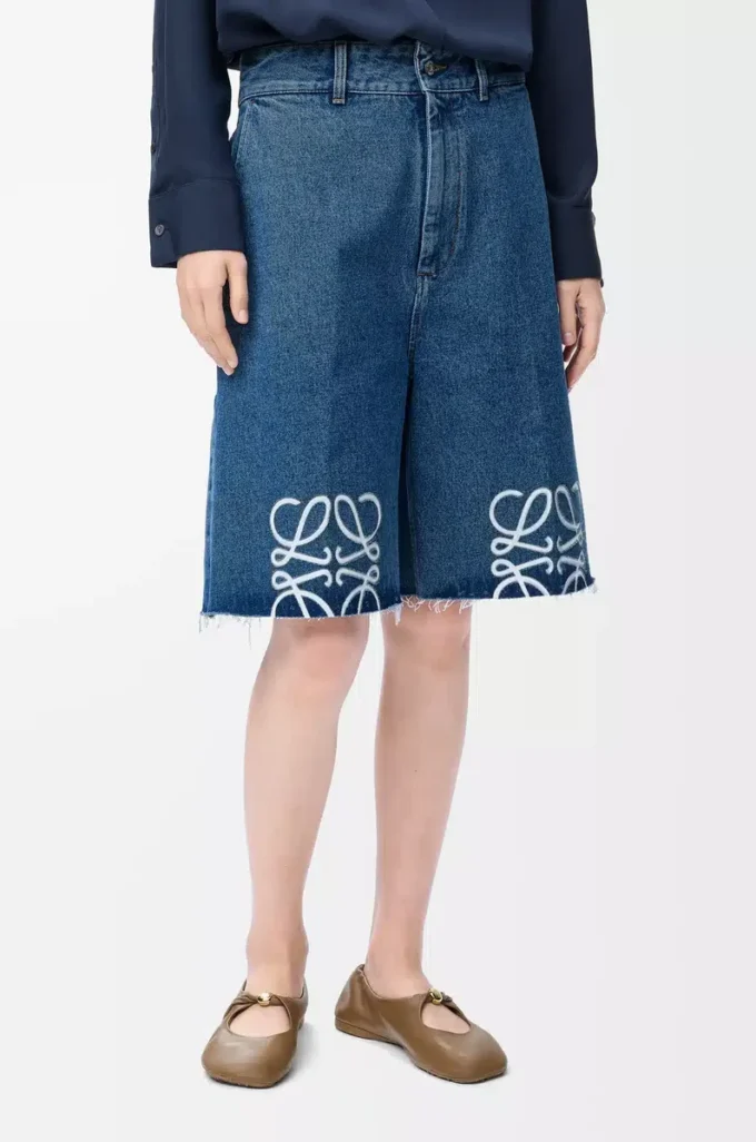 Pantalones cortos Anagram en denim Jeans Blue Pantalones cortos Anagram en denim Jeans Blue