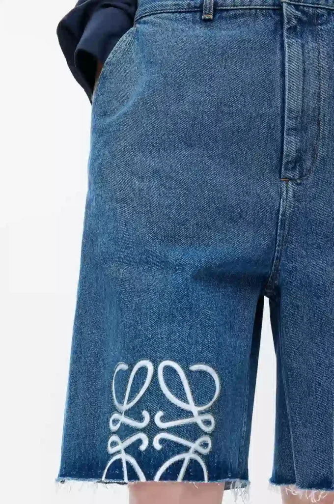Pantalones cortos Anagram en denim Jeans Blue Pantalones cortos Anagram en denim Jeans Blue
