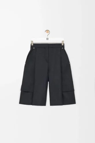 Pantalones cortos cargo de lana Gris oscuro