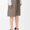 Pantalones cortos con cinturón de lana Beige Melange Pantalones cortos con cinturón de lana Beige Melange