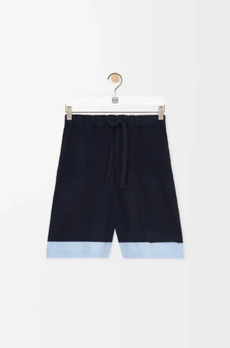 Pantalones cortos de algodón azul marino oscuro/azul claro