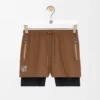 Pantalones cortos de alto rendimiento en tejido técnico color toffee