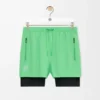 Pantalones cortos de alto rendimiento en tejido técnico verde