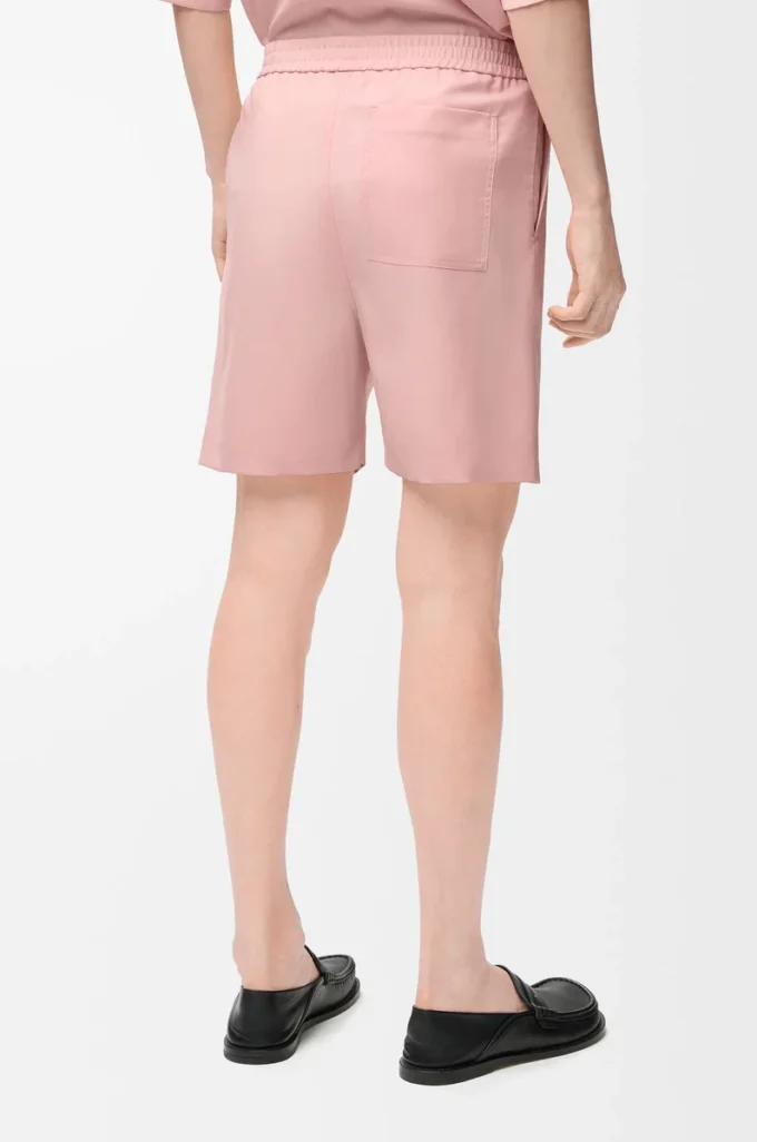 Pantalones cortos de lana color coral Pantalones cortos de lana color coral