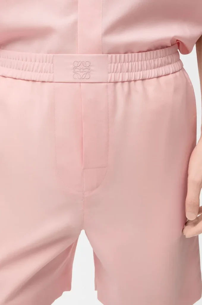 Pantalones cortos de lana color coral Pantalones cortos de lana color coral