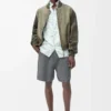 Pantalones cortos de mezcla de lana Gris jaspeado/Blanco