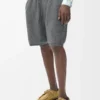Pantalones cortos de mezcla de lana Gris jaspeado/Blanco