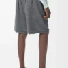 Pantalones cortos de mezcla de lana Gris jaspeado/Blanco