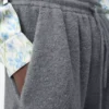 Pantalones cortos de mezcla de lana Gris jaspeado/Blanco