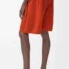Pantalones cortos de mezcla de lana Naranja/Blanco