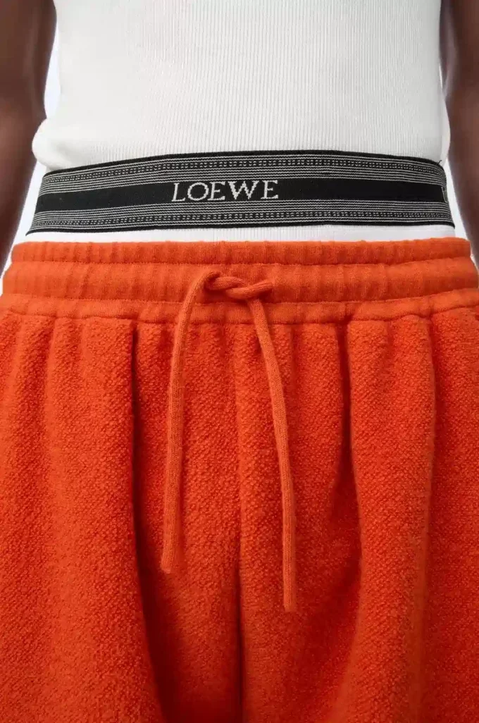 Pantalones cortos de mezcla de lana Naranja/Blanco