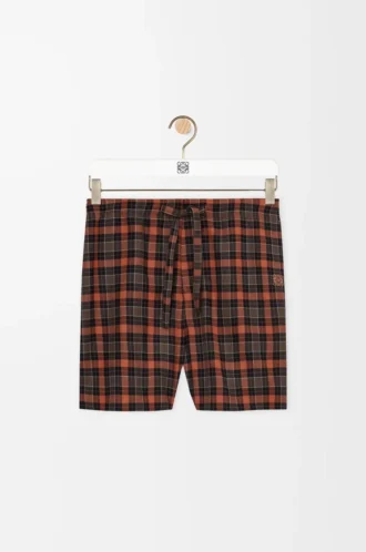 Pantalones cortos de mezcla de lana naranja/negro