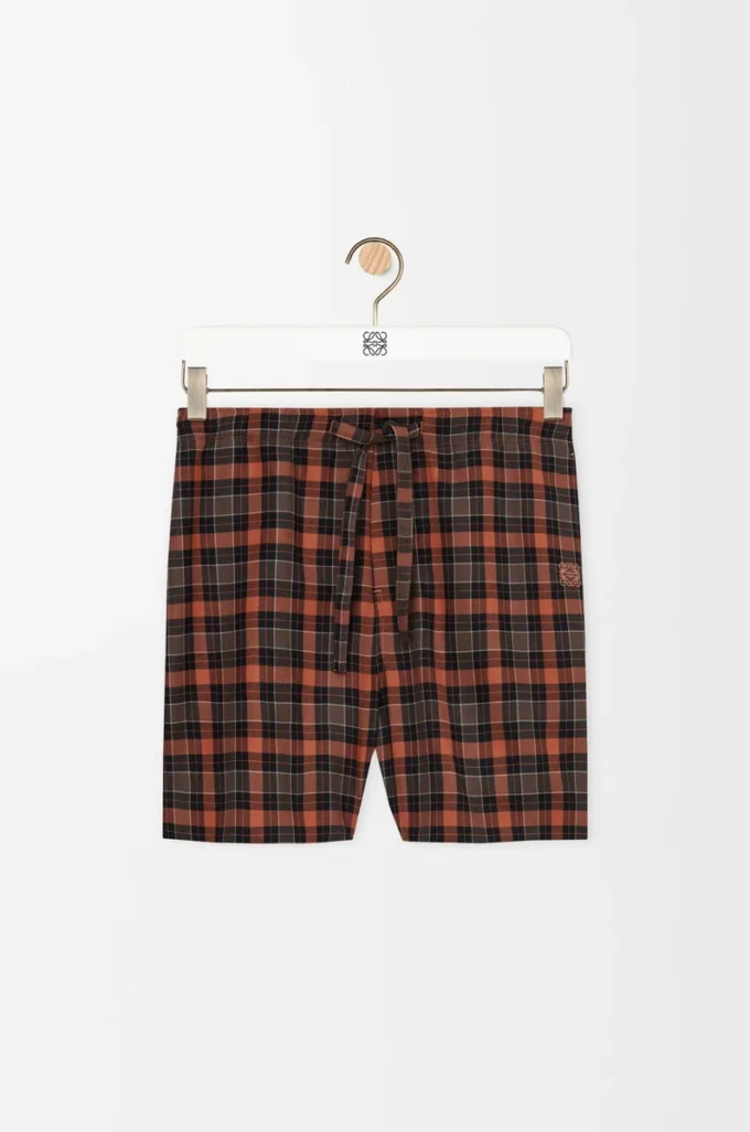 Pantalones cortos de mezcla de lana naranja/negro