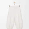 Pantalones cortos en mezcla de viscosa elástica. Blanco Pantalones cortos en mezcla de viscosa elástica. Blanco