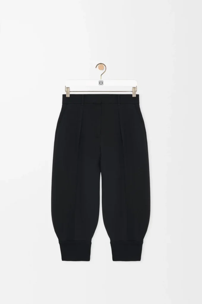 Pantalones cortos en mezcla de viscosa elástica Negro Pantalones cortos en mezcla de viscosa elástica Negro