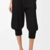 Pantalones cortos en mezcla de viscosa elástica Negro Pantalones cortos en mezcla de viscosa elástica Negro