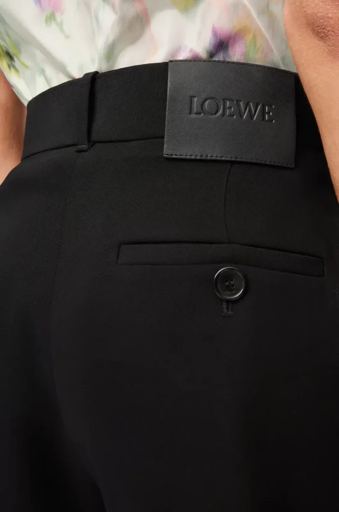 Pantalones cortos en mezcla de viscosa elástica Negro Pantalones cortos en mezcla de viscosa elástica Negro