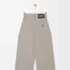 Pantalones cropped cruzados de lana en color beige claro jaspeado