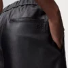 Pantalones cropped de piel de cordero napa. Negro Pantalones cropped de piel de cordero napa. Negro