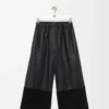 Pantalones cropped de piel de cordero napa y piel de cabra ante. Negro Pantalones cropped de piel de cordero napa y piel de cabra ante. Negro