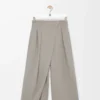 Pantalones cruzados de lana, color beige claro jaspeado