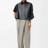 Pantalones cruzados de lana, color beige claro jaspeado