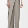 Pantalones cruzados de lana, color beige claro jaspeado