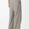 Pantalones cruzados de lana, color beige claro jaspeado