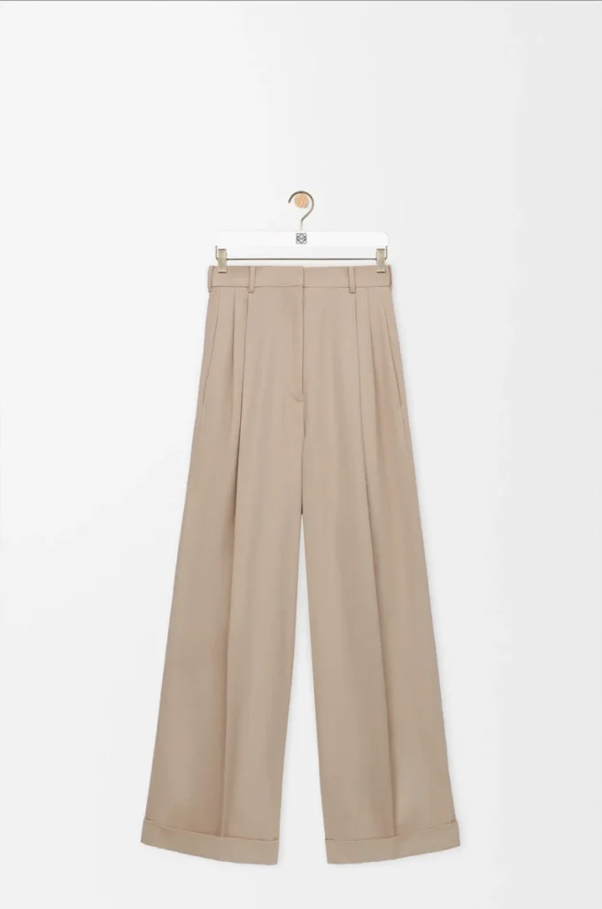 Pantalones de algodón Beige Pantalones de algodón Beige