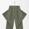 Pantalones de algodón verde caqui Pantalones de algodón verde caqui