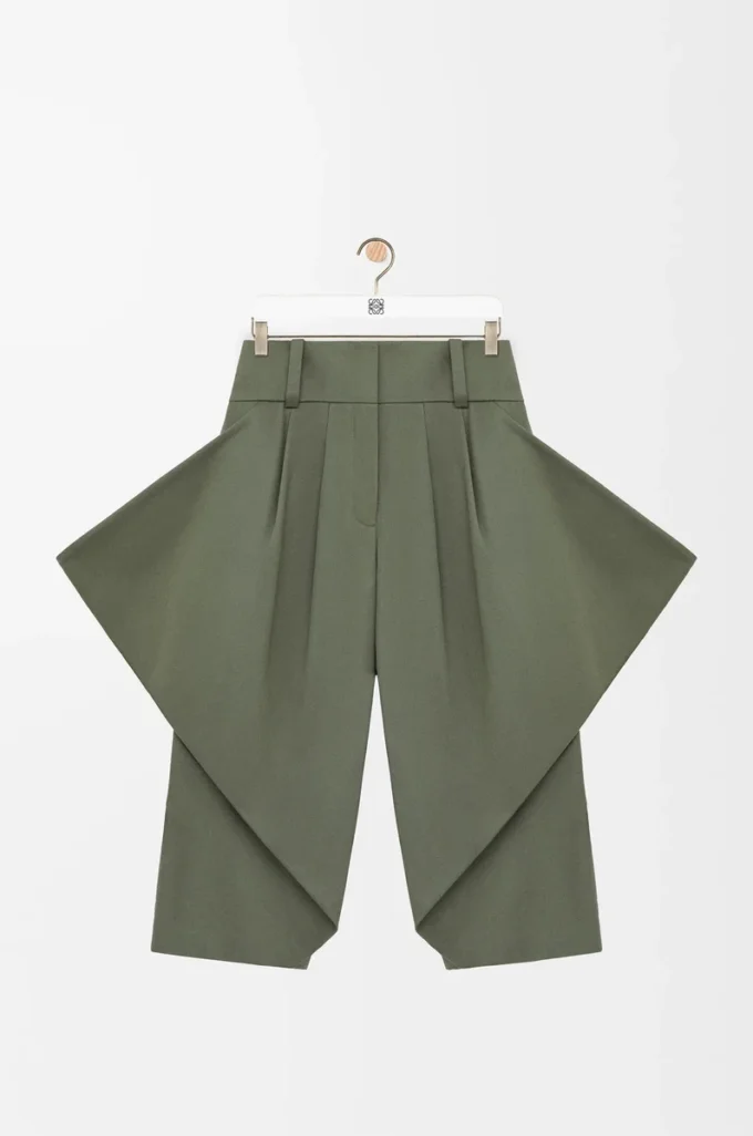 Pantalones de algodón verde caqui Pantalones de algodón verde caqui