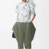 Pantalones de algodón verde caqui Pantalones de algodón verde caqui