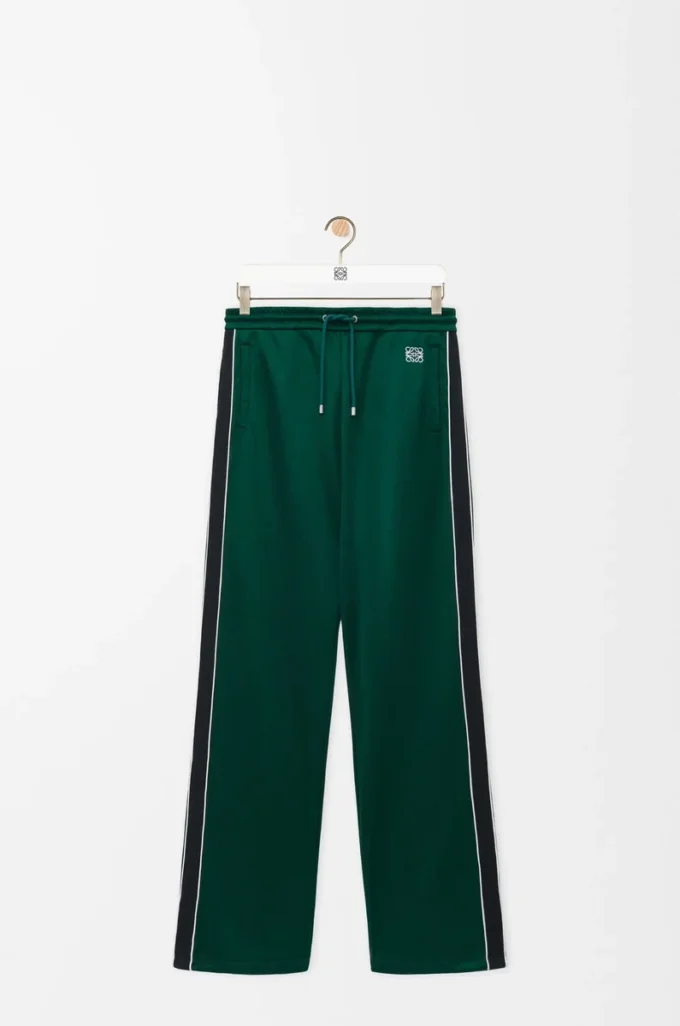 Pantalones de chándal de jersey técnico verde oscuro Pantalones de chándal de jersey técnico verde oscuro