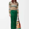 Pantalones de chándal de jersey técnico verde pop Pantalones de chándal de jersey técnico verde pop