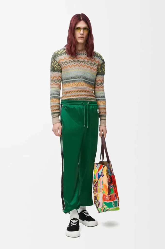 Pantalones de chándal de jersey técnico verde pop Pantalones de chándal de jersey técnico verde pop