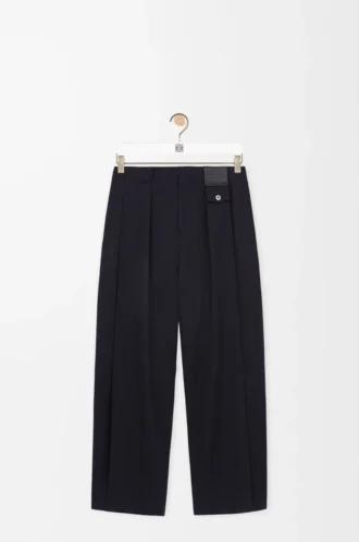 Pantalones de lana azul marino oscuro