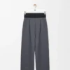 Pantalones de lana gris jaspeado